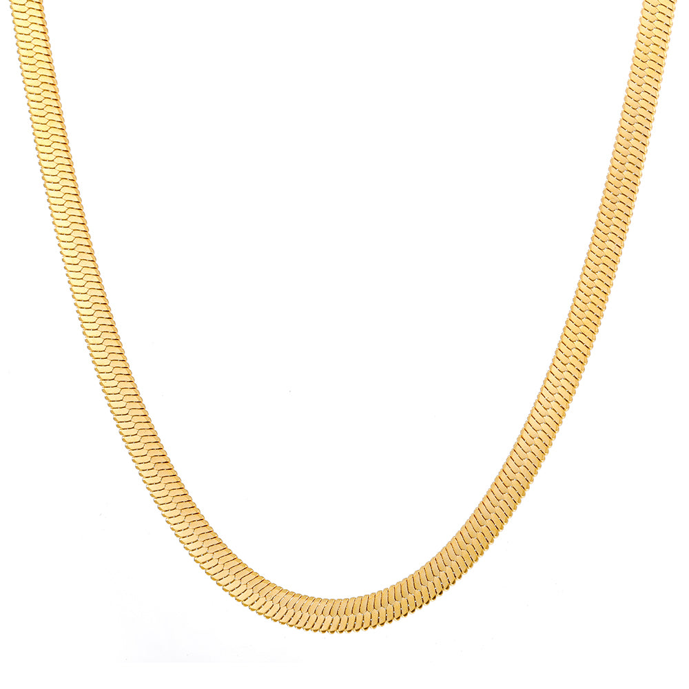 Elegant close-up of Gold Lume Chain displayed on a velvet stand