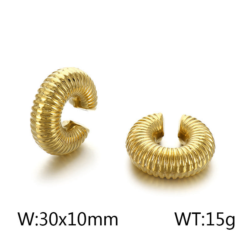 crown curl earrings in gold finish; stylish crown curl earrings for women
