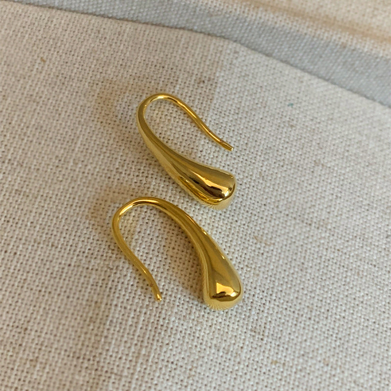 liquid gold earrings in gold finish; stylish liquid gold earrings for women