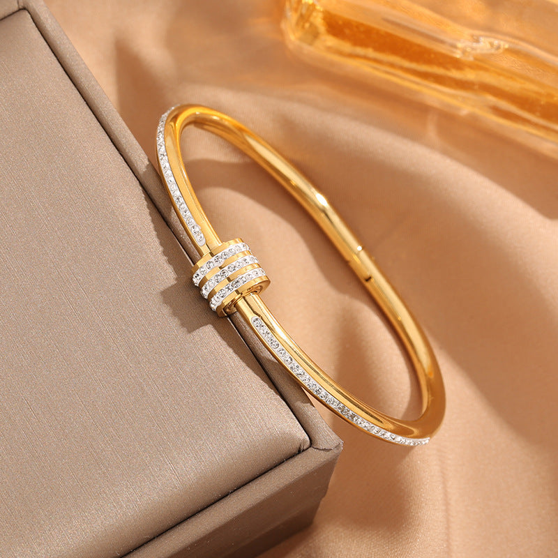 Close-up image of Three Rings Bracelet on a white background