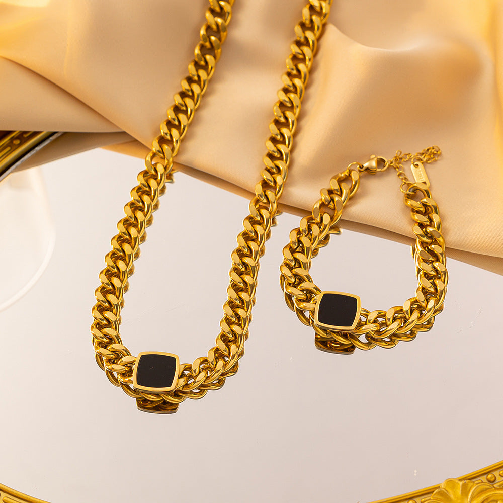 royal black set in premium finish; elegant royal black set for women