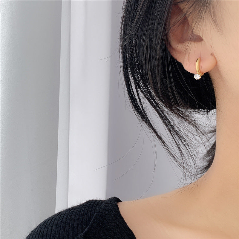 crystal charm earrings in gold finish; stylish crystal charm earrings for women