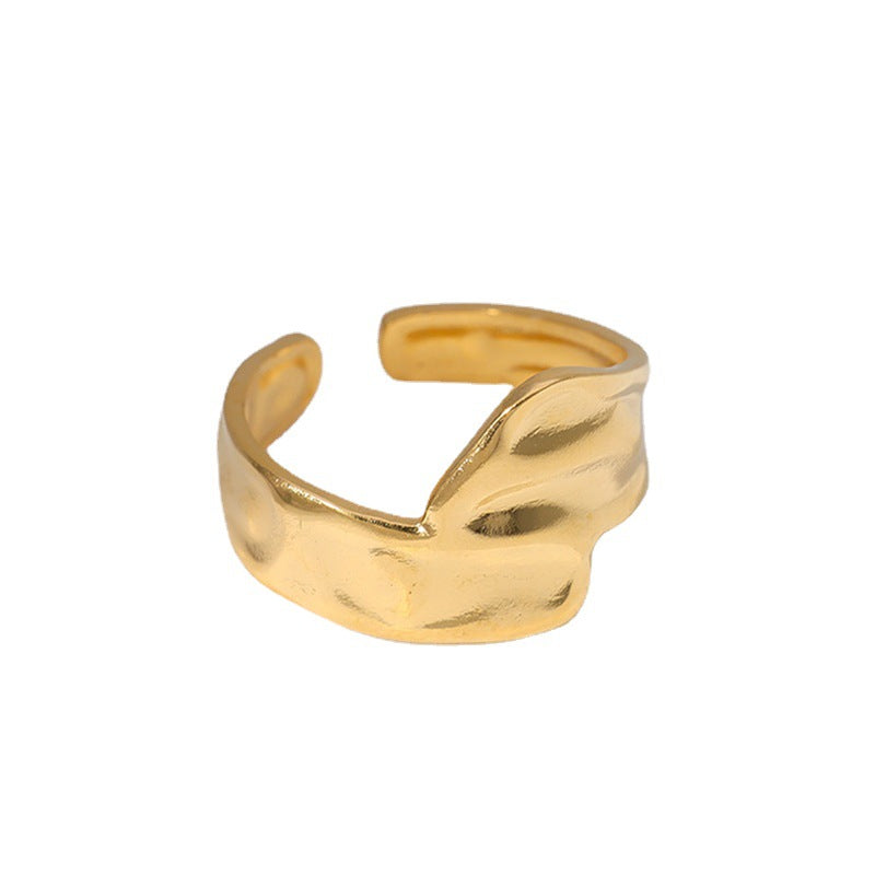 soft flow ring in gold finish; elegant soft flow ring for women