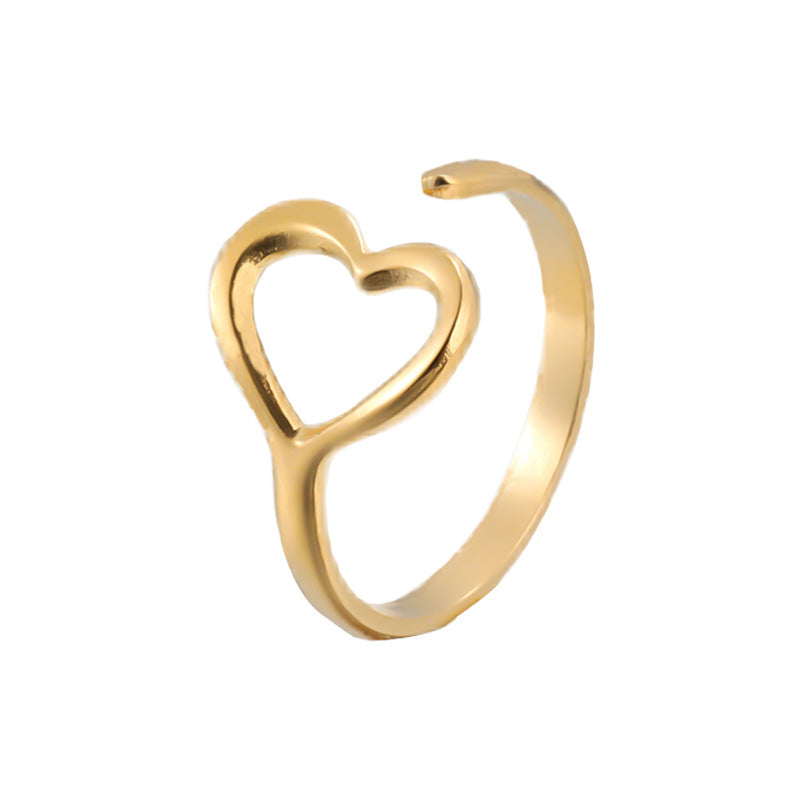 tiny love ring in gold finish; elegant tiny love ring for women
