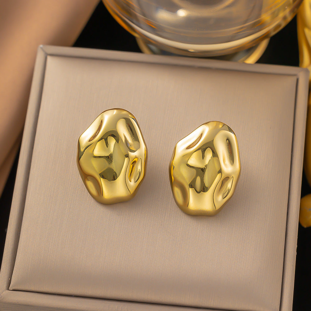 lava luxe earrings in gold finish; stylish lava luxe earrings for women