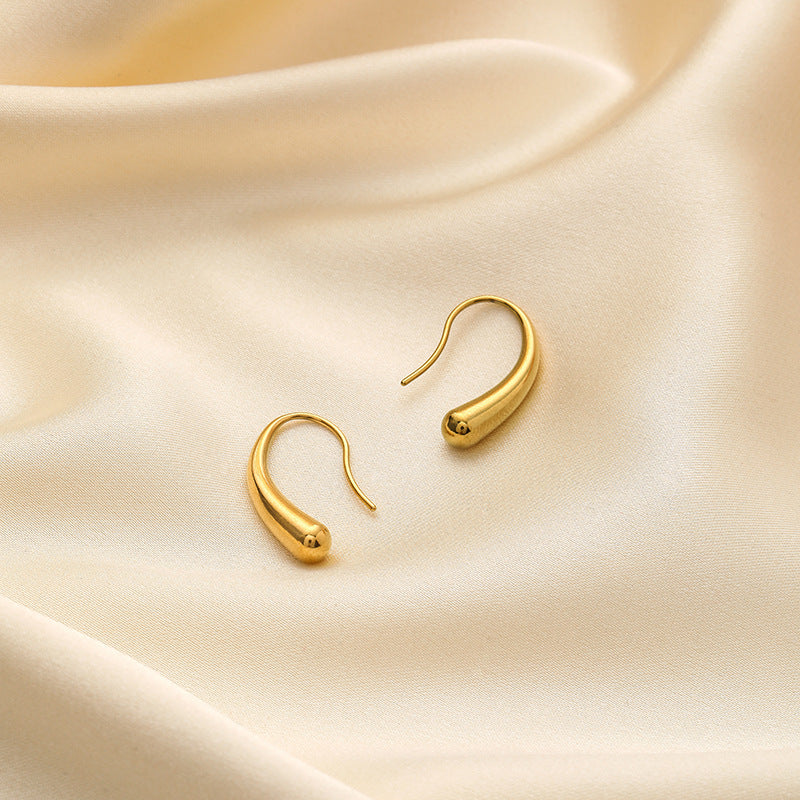 liquid gold earrings in gold finish; stylish liquid gold earrings for women