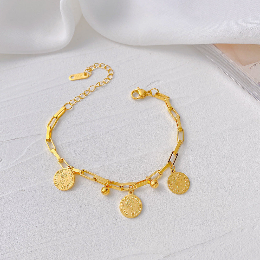 Close-up image of Queen's Gleam Bracelet on a white background
