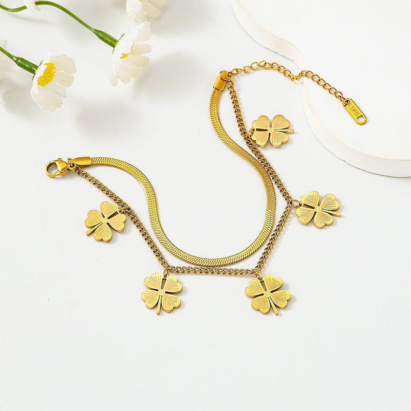 Close-up image of Lucky Charm Bracelet on a white background