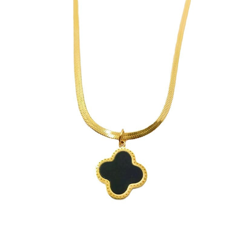 golden clover set in premium finish; elegant golden clover set for women