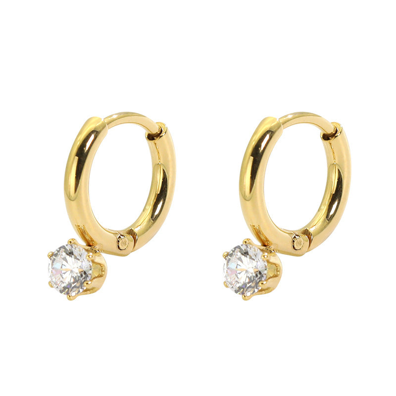 crystal charm earrings in gold finish; stylish crystal charm earrings for women