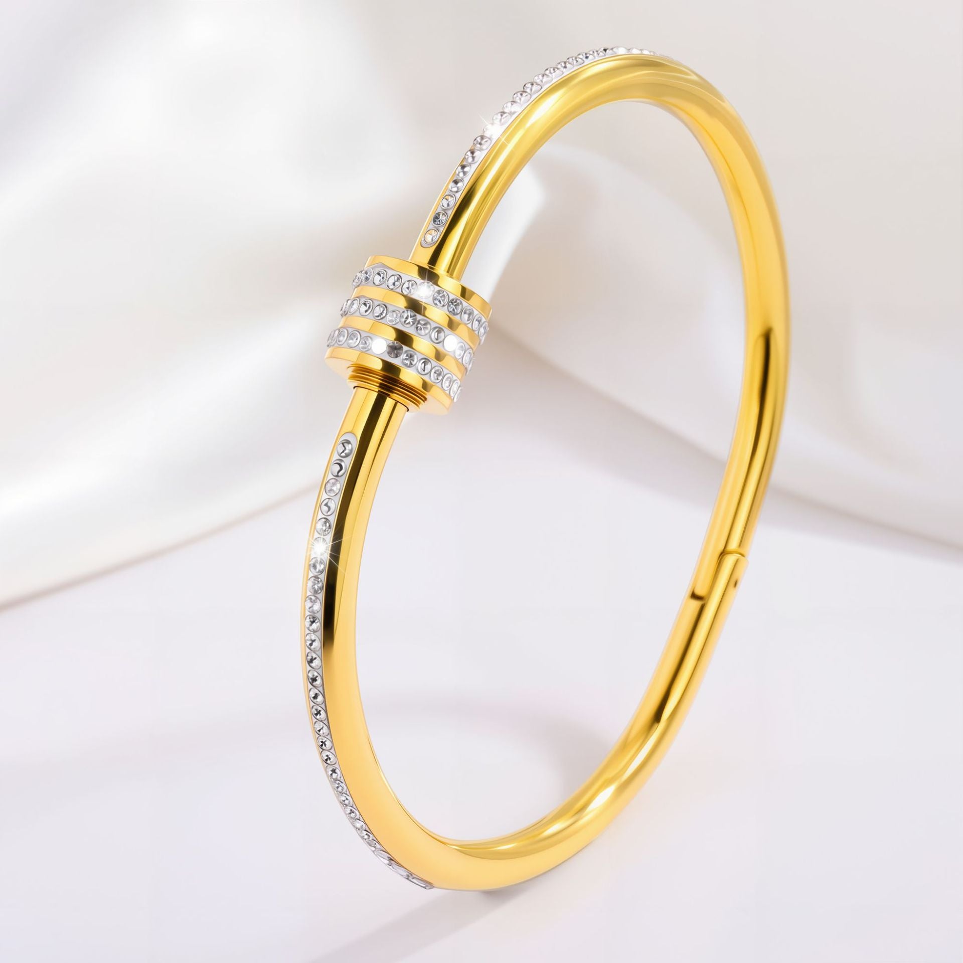 Close-up image of Three Rings Bracelet on a white background