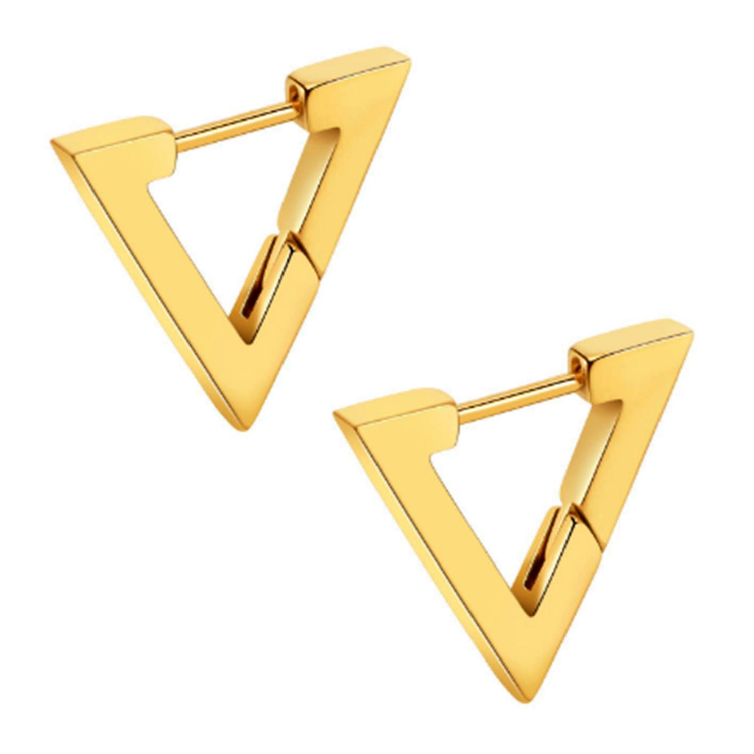 minimal twist earrings in gold finish; stylish minimal twist earrings for women