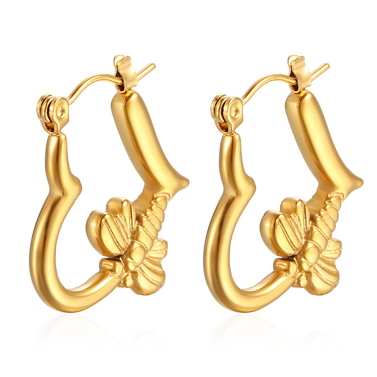honey bloom earrings in gold finish; stylish honey bloom earrings for women