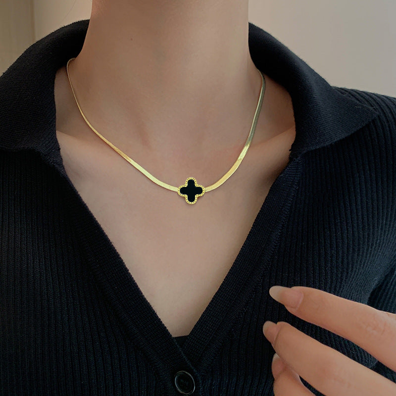 golden clover set in premium finish; elegant golden clover set for women