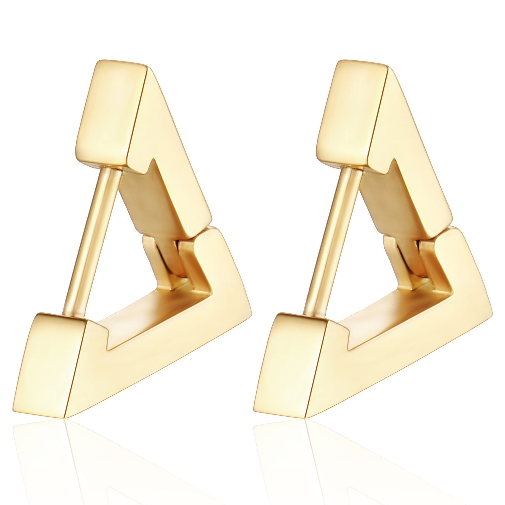 minimal twist earrings in gold finish; stylish minimal twist earrings for women