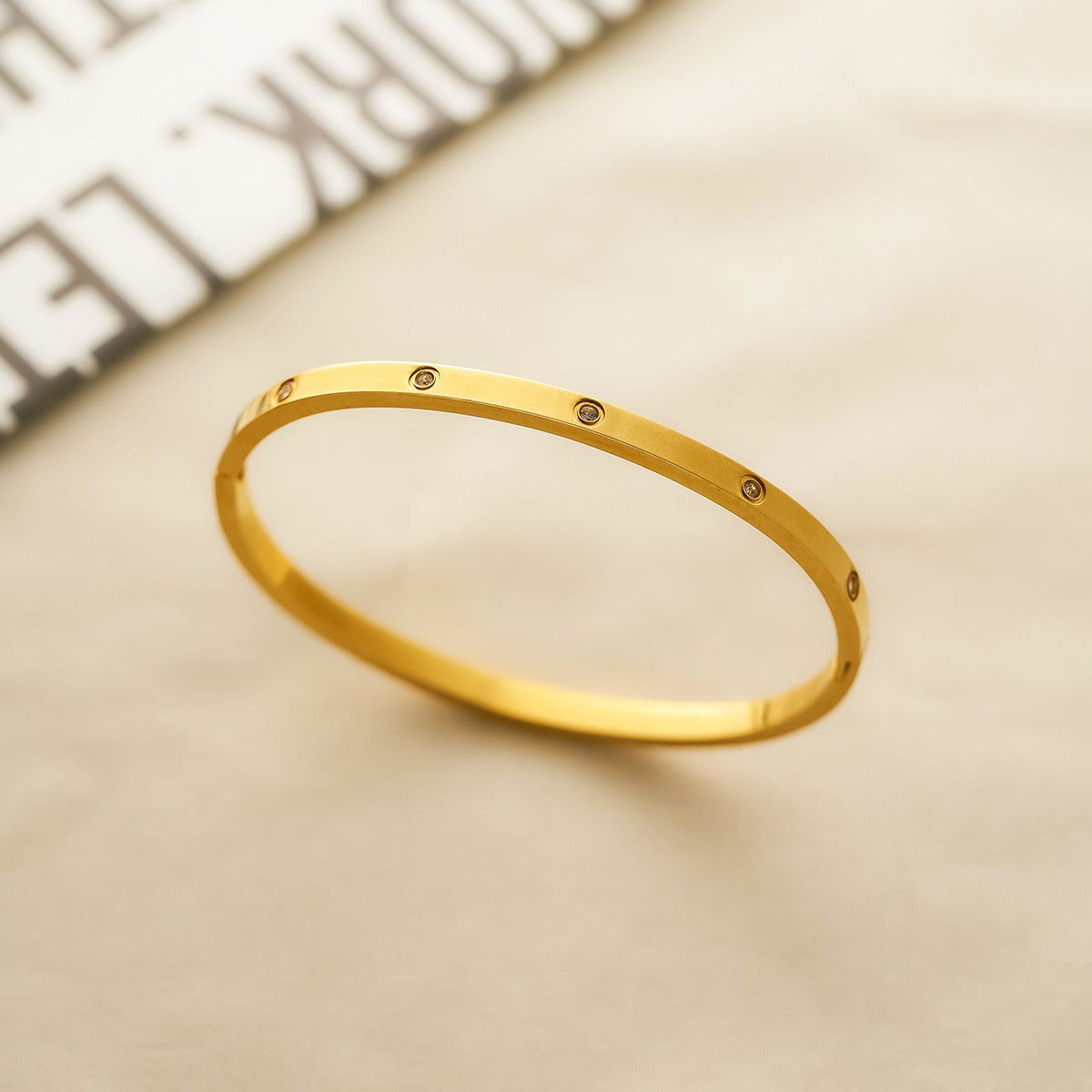 Close-up image of Diamond Dots Bracelet on a white background
