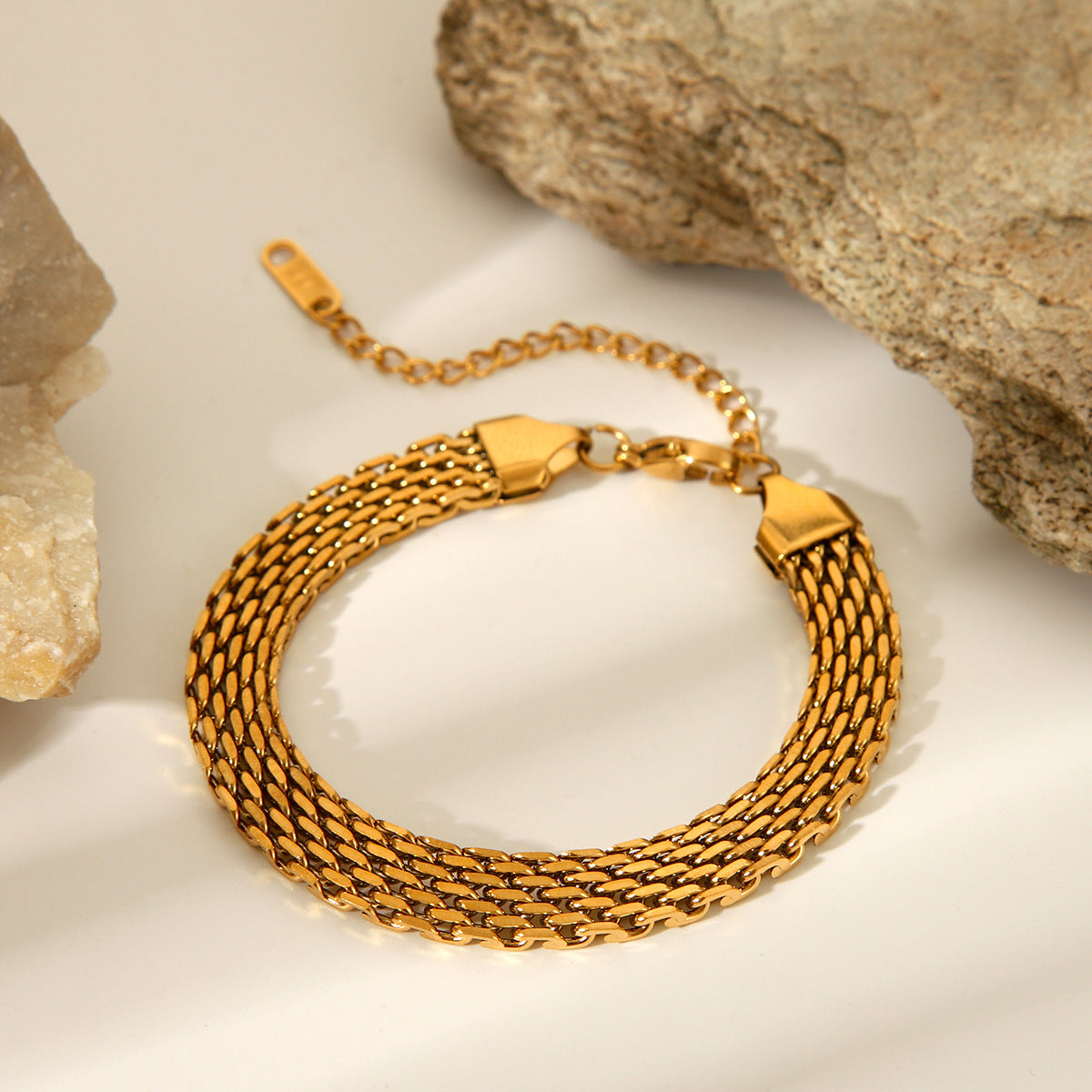 Close-up image of Mesh Glow Bracelet on a white background