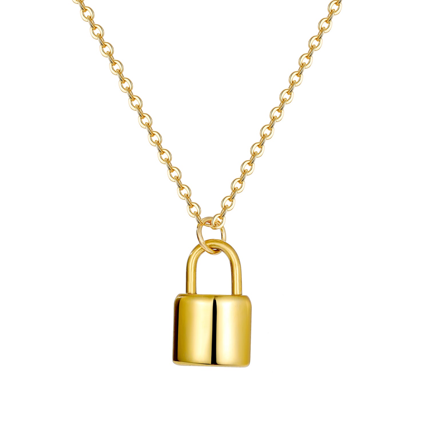 Elegant close-up of Golden Lockette Necklace displayed on a velvet stand