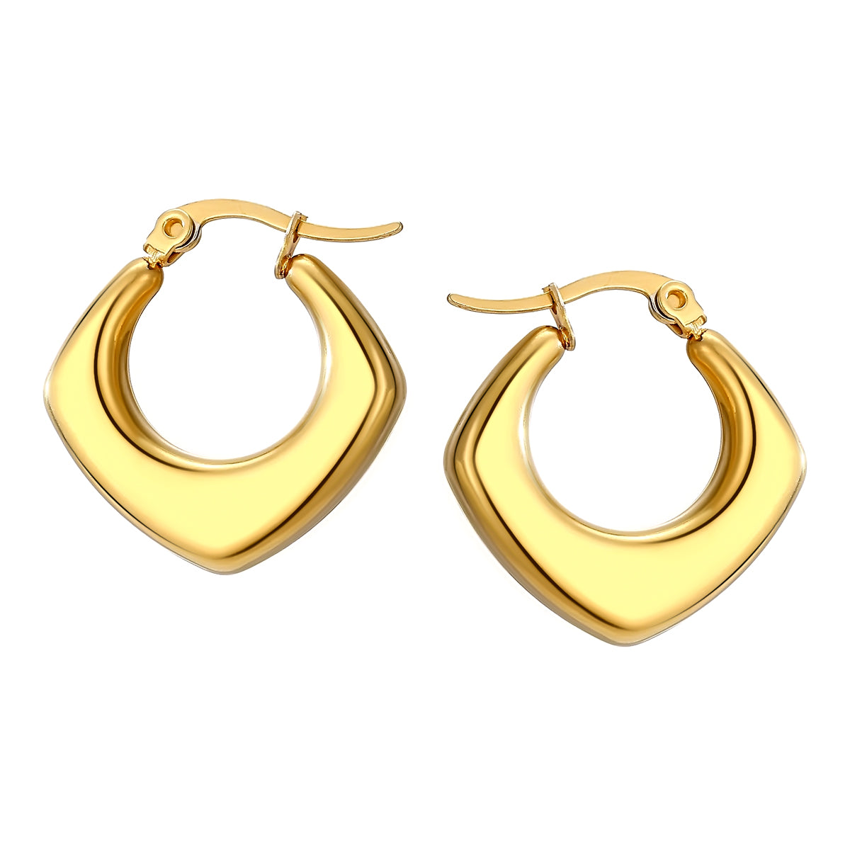 golden edge earrings in gold finish; stylish golden edge earrings for women