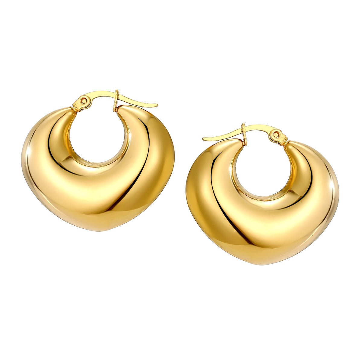 lunar gold earrings in gold finish; stylish lunar gold earrings for women