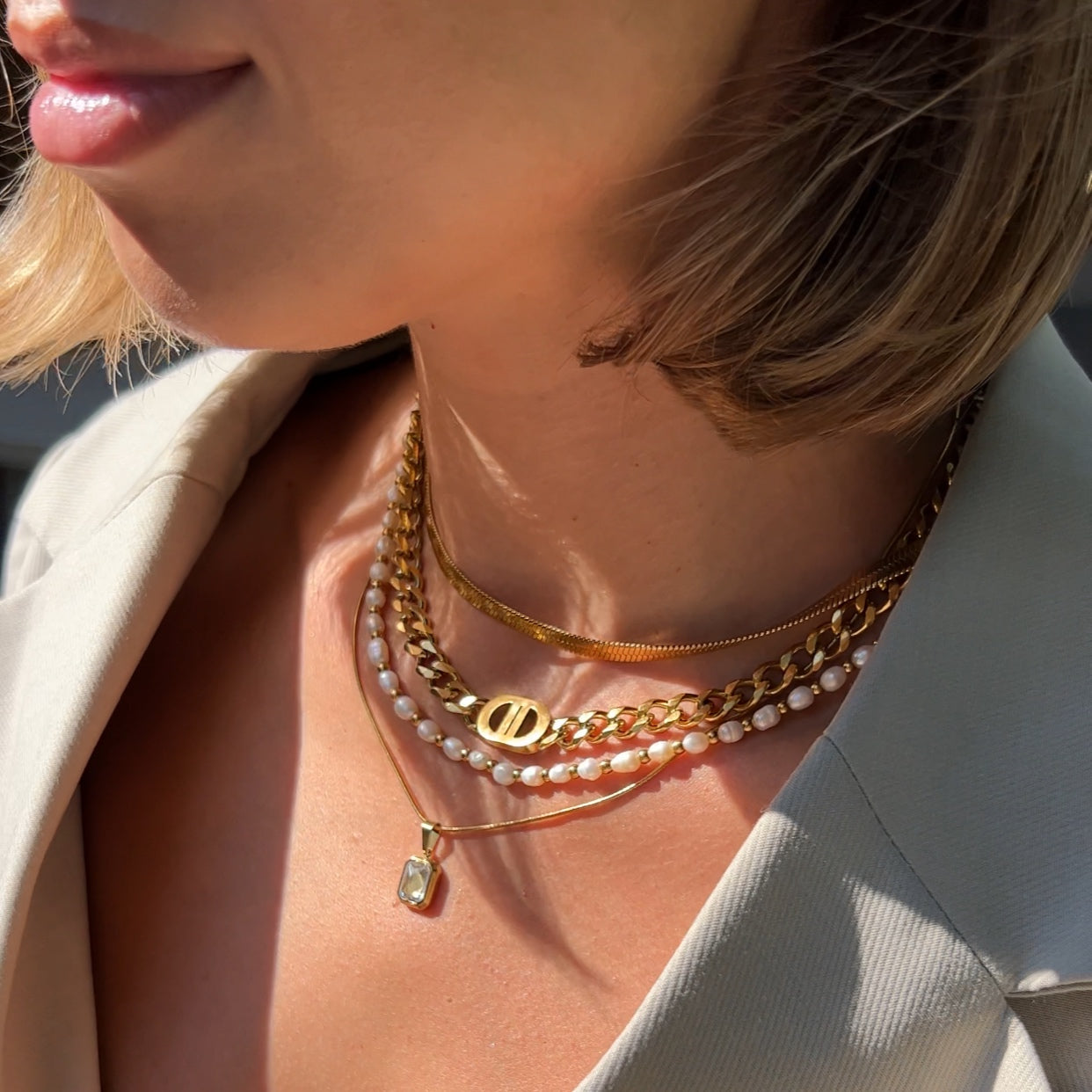 Golden Grace Necklace Set (4 Piece)