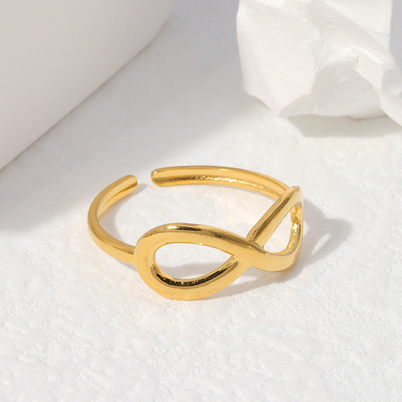 endless love ring in gold finish; elegant endless love ring for women