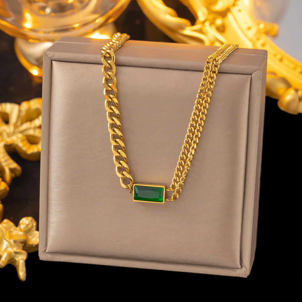 royal emerald set in premium finish; elegant royal emerald set for women