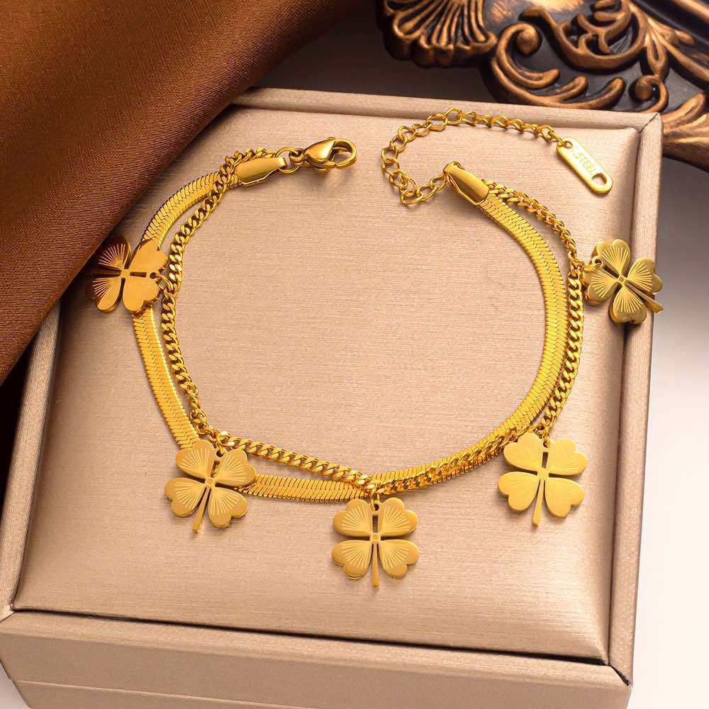 Close-up image of Lucky Charm Bracelet on a white background
