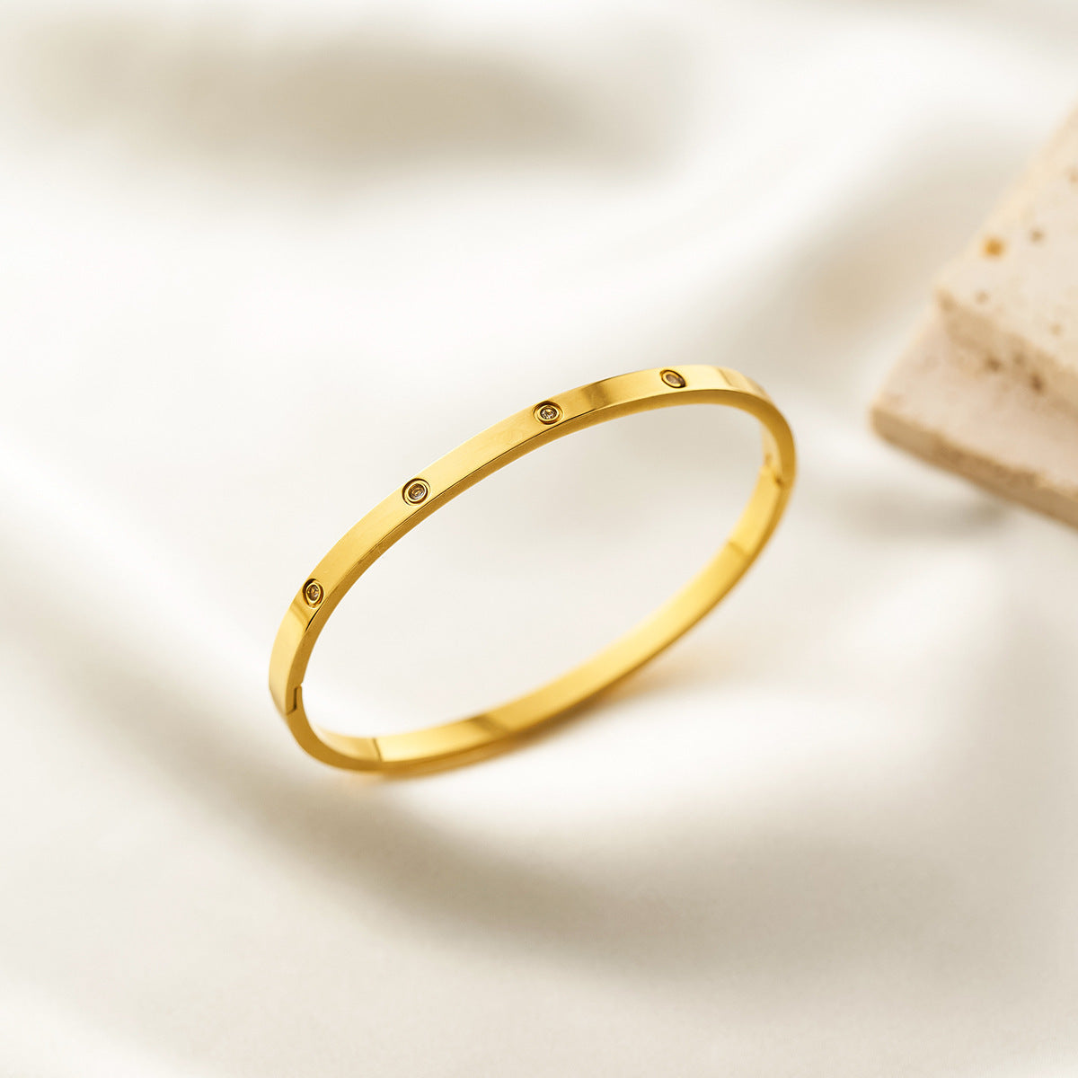 Close-up image of Diamond Dots Bracelet on a white background