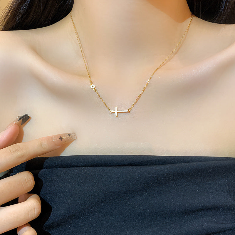 cross glow set in premium finish; elegant cross glow set for women
