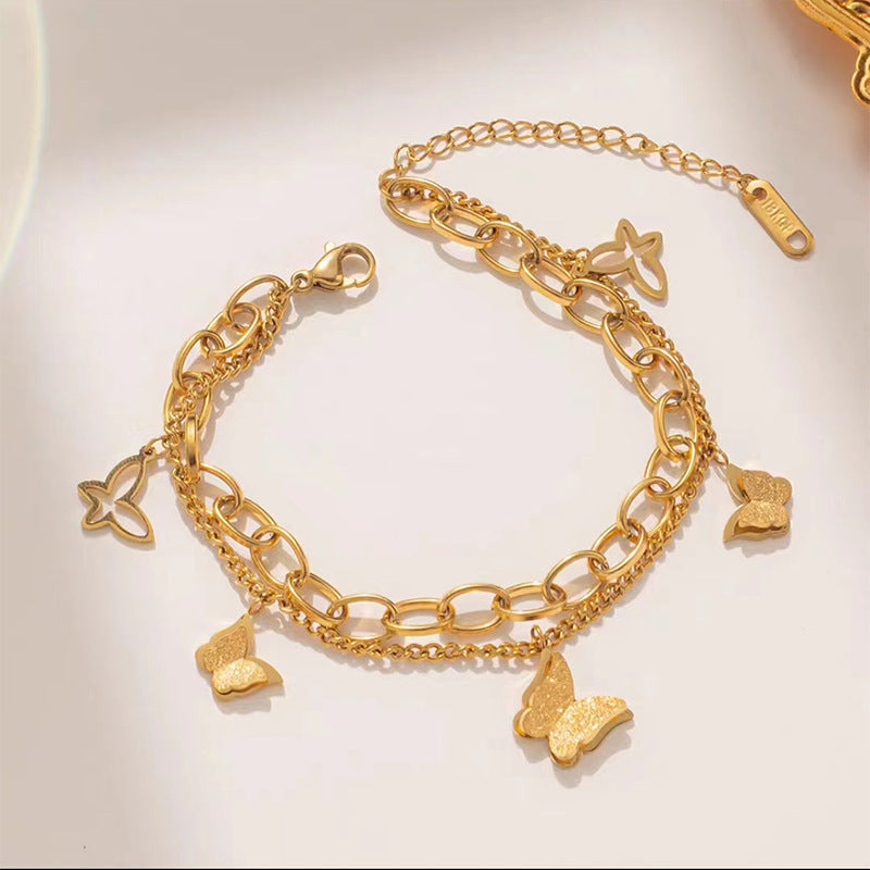 Close-up image of Little Butterfly Bracelet on a white background