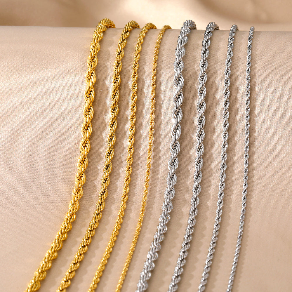 Elegant close-up of Twist of Silver Necklace displayed on a velvet stand