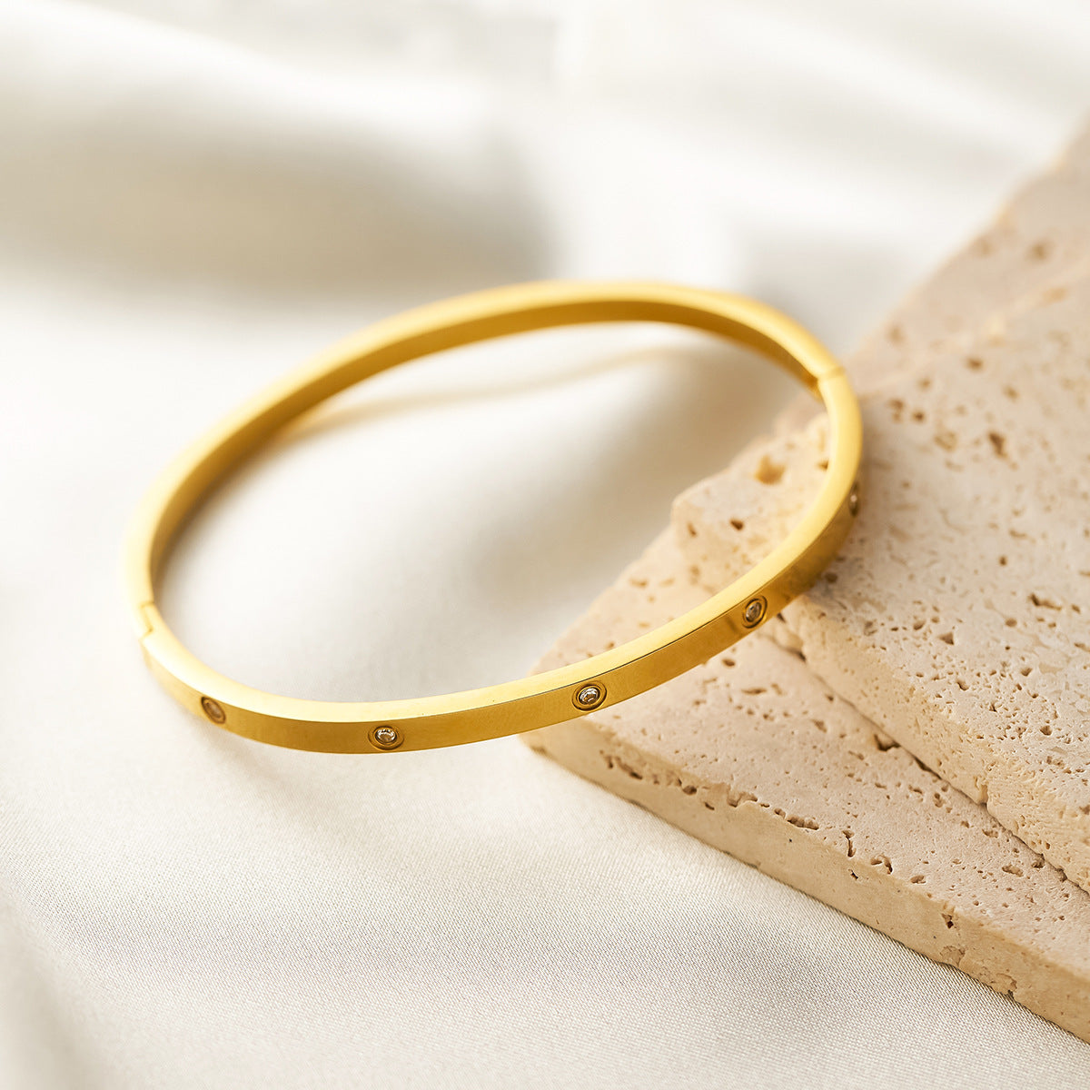Close-up image of Diamond Dots Bracelet on a white background