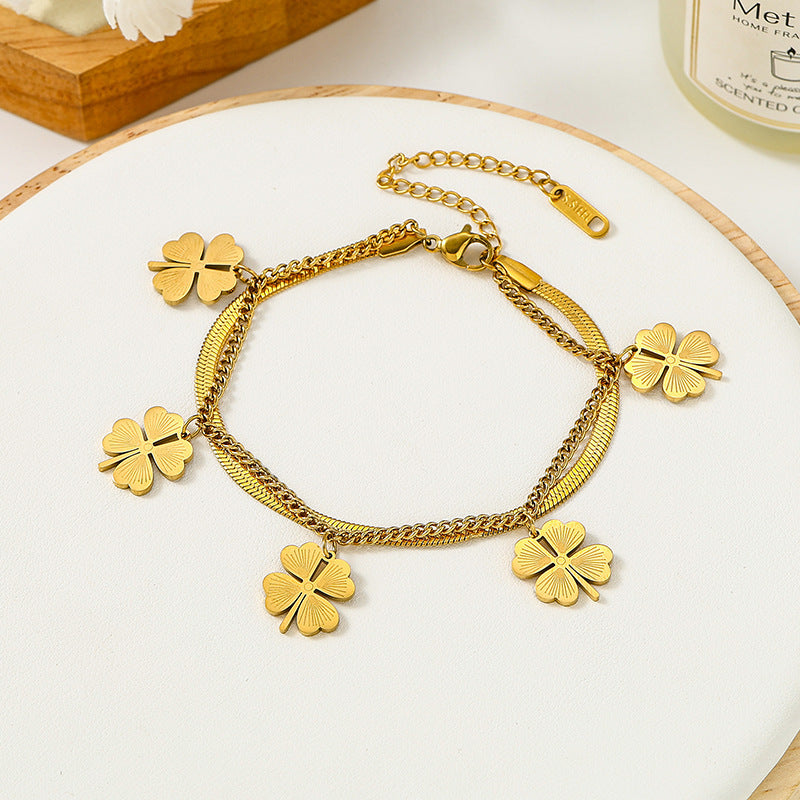 Close-up image of Lucky Charm Bracelet on a white background