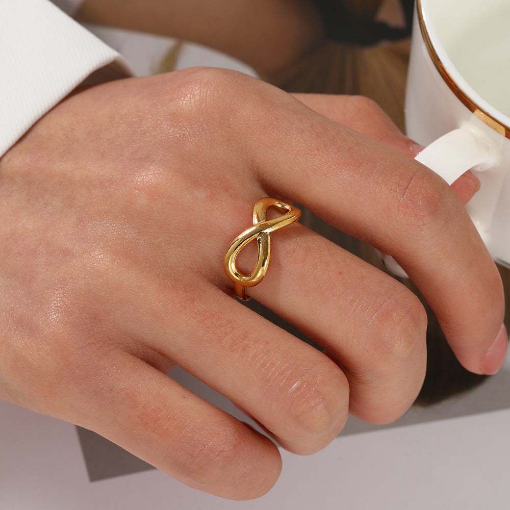 endless love ring in gold finish; elegant endless love ring for women