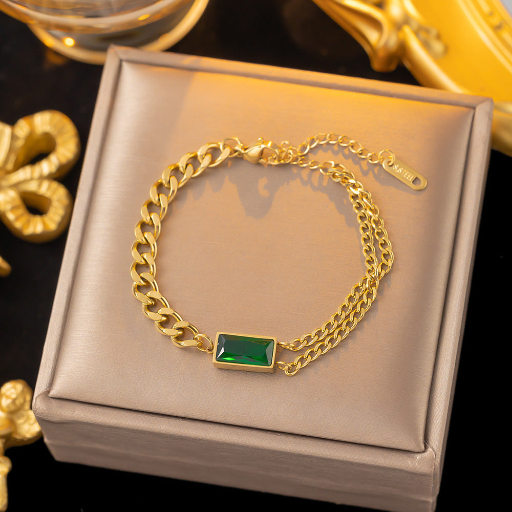 royal emerald set in premium finish; elegant royal emerald set for women