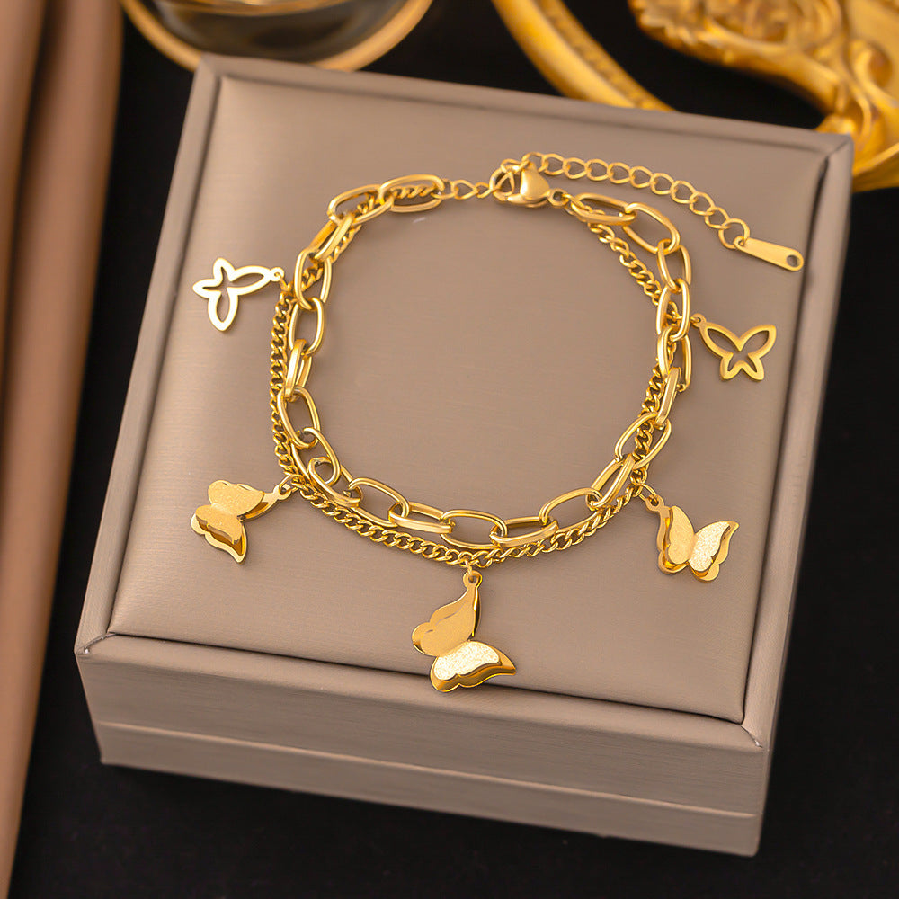 Close-up image of Little Butterfly Bracelet on a white background