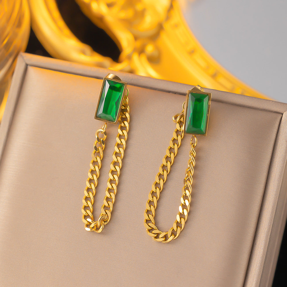 royal emerald set in premium finish; elegant royal emerald set for women