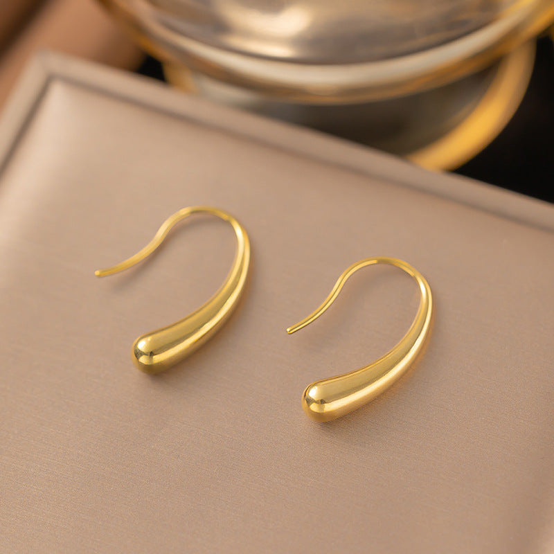 liquid gold earrings in gold finish; stylish liquid gold earrings for women
