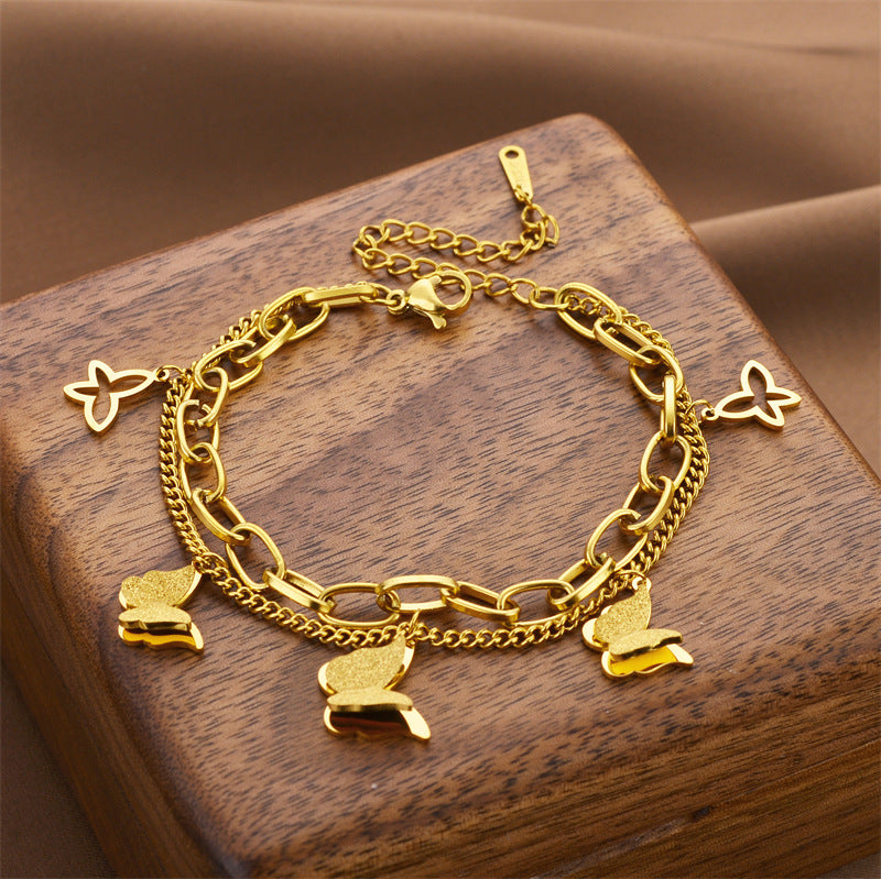 Close-up image of Little Butterfly Bracelet on a white background
