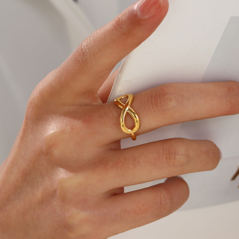 endless love ring in gold finish; elegant endless love ring for women