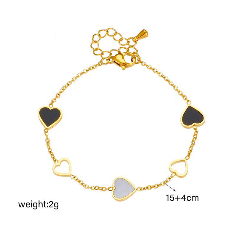 Close-up image of Twin Hearts Bracelet on a white background