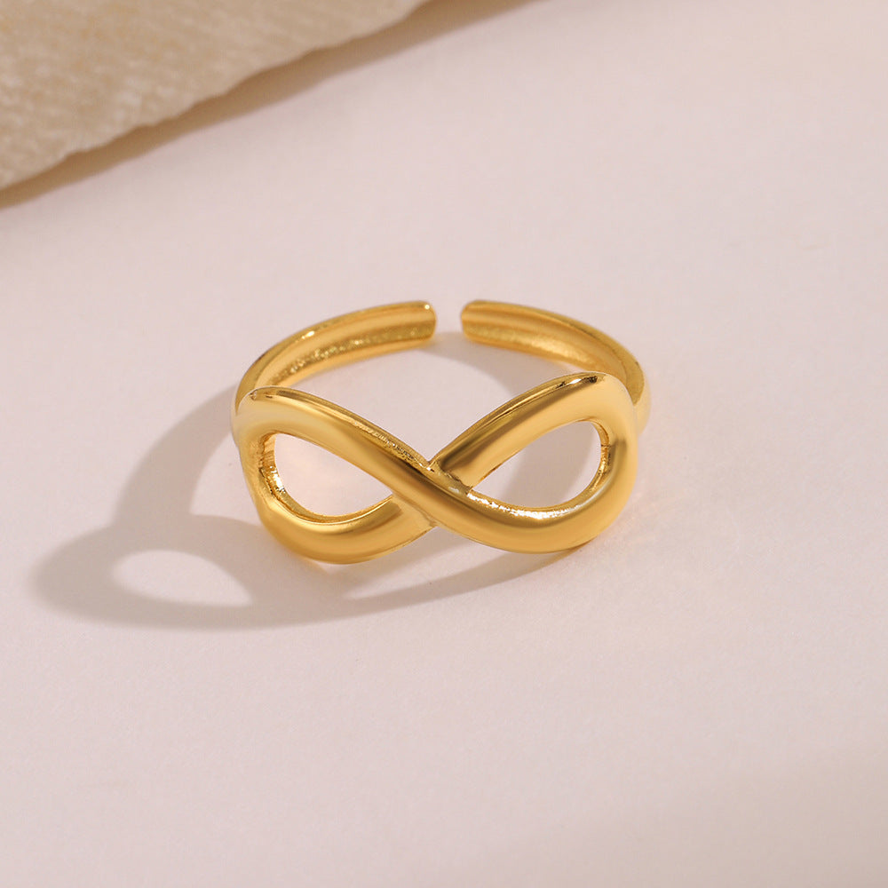 endless love ring in gold finish; elegant endless love ring for women