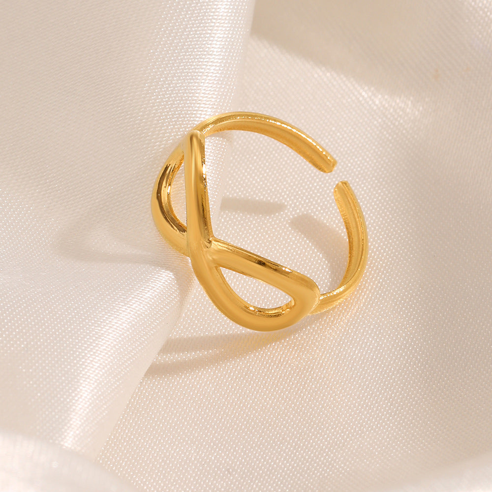 endless love ring in gold finish; elegant endless love ring for women