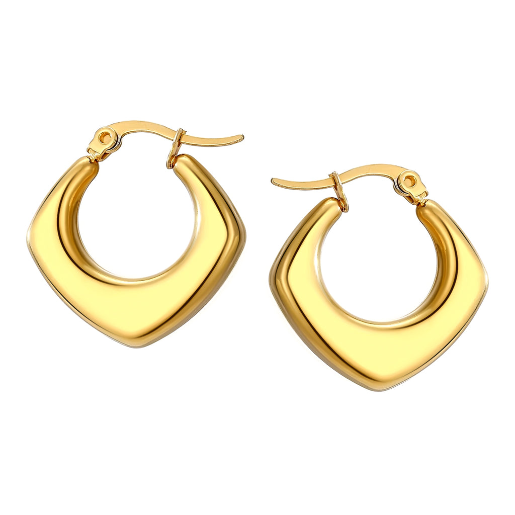 golden edge earrings in gold finish; stylish golden edge earrings for women