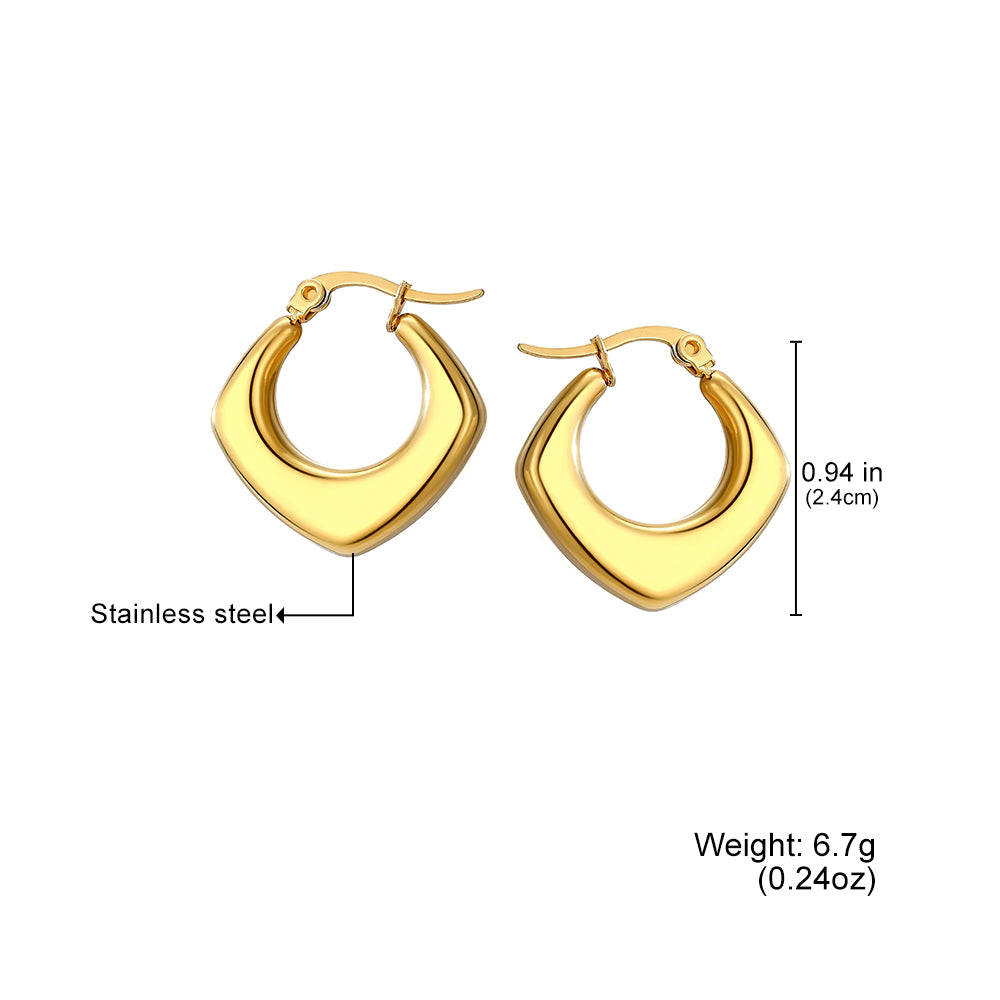 golden edge earrings in gold finish; stylish golden edge earrings for women